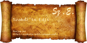 Szakáts Edit névjegykártya